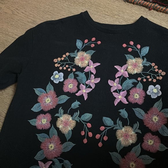 Zara Short Sleeve Floral Sweater Dress - Picture 3 of 4